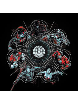 Justice League: Character Rim - Justice League Official T-shirt