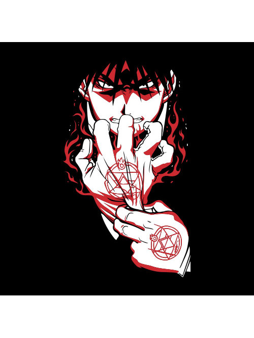 Fullmetal Alchemist Roy Mustang Name Anime T-Shirt by Anime Art