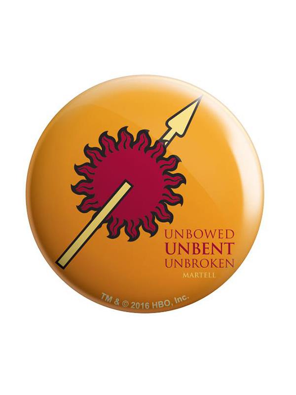 House Martell: Unbowed. Unbent. Unbroken - Game Of Thrones Official Badge