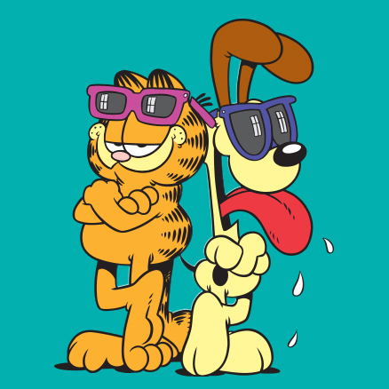 KREA - Garfield the cat brandishing a katana at Odie, anime style