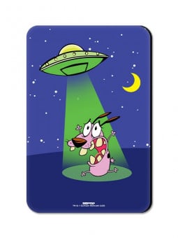 Abducted By UFO  - Courage The Cowardly Dog Official Fridge Magnet
