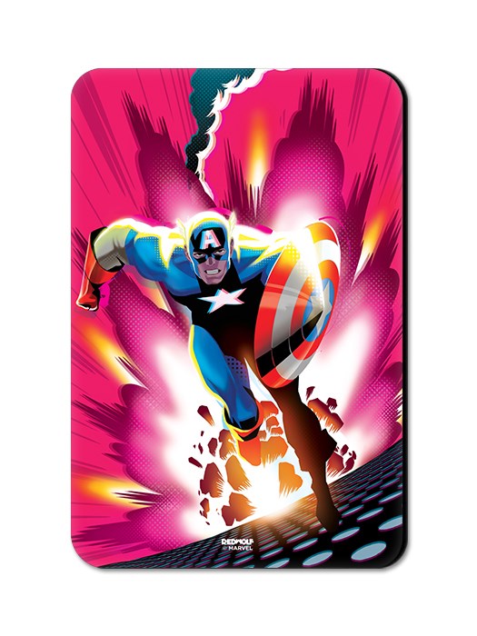Cap In Action - Marvel Official Fridge Magnet