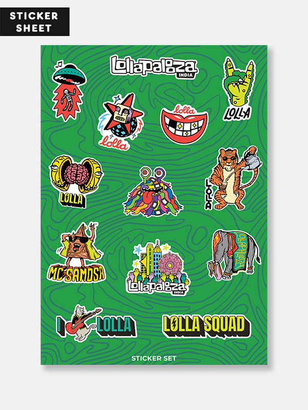 The Lolla Squad Sticker Pack - Lollapalooza India Official Sticker Sheet
