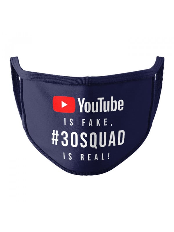 YouTube Is Fake (Navy) - Face Mask