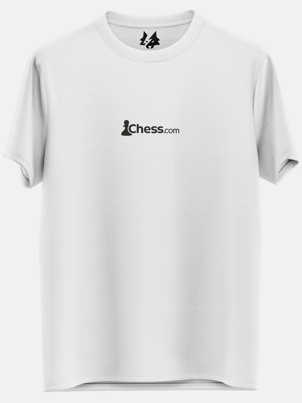 Chess.com Dark Logo (White) - T-shirt