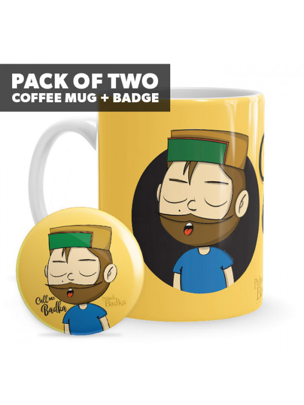 Call Me Badka Badge + Mug (Combo)