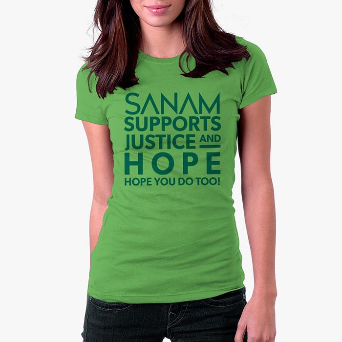 Sanam Supports Justice And Hope - Women's T-shirt [Pre-order - Ships 29th January 2018]