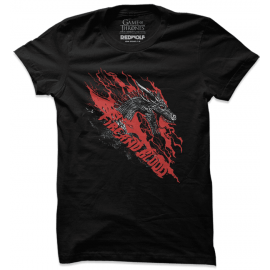 Drogon Fire And Blood - Game Of Thrones Official T-shirt