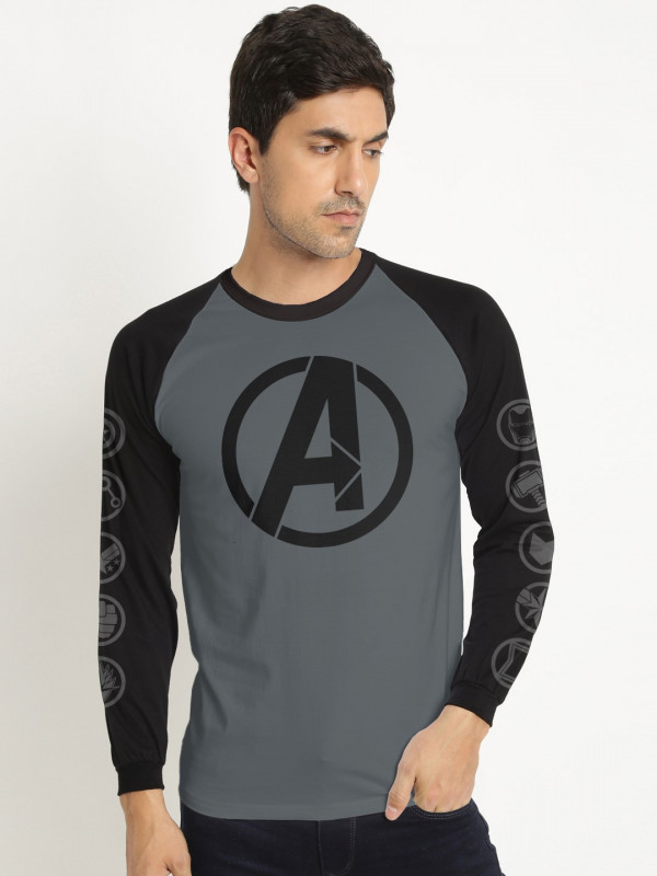 Avengers: Character Logos - Marvel Official Full Sleeve T-shirt