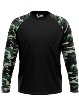 Camouflage Raglan Pattern: Military Green - Full Sleeve T-shirt