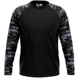 Camouflage Raglan Pattern: Military Grey - Full Sleeve T-shirt