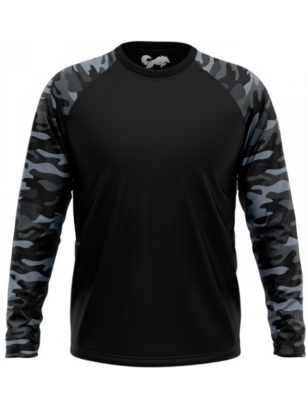 Camouflage Raglan Pattern: Military Grey - Full Sleeve T-shirt