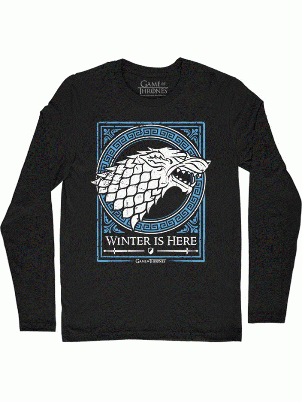 House Stark Emblem (Glow In The Dark) - Game Of Thrones Official Full Sleeve T-shirt 