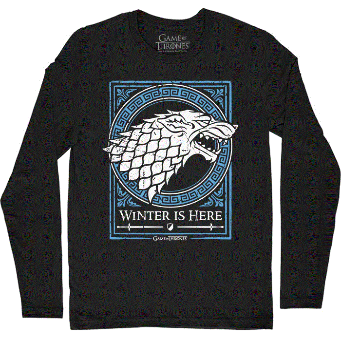 House Stark Emblem (Glow In The Dark) - Game Of Thrones Official Full Sleeve T-shirt 