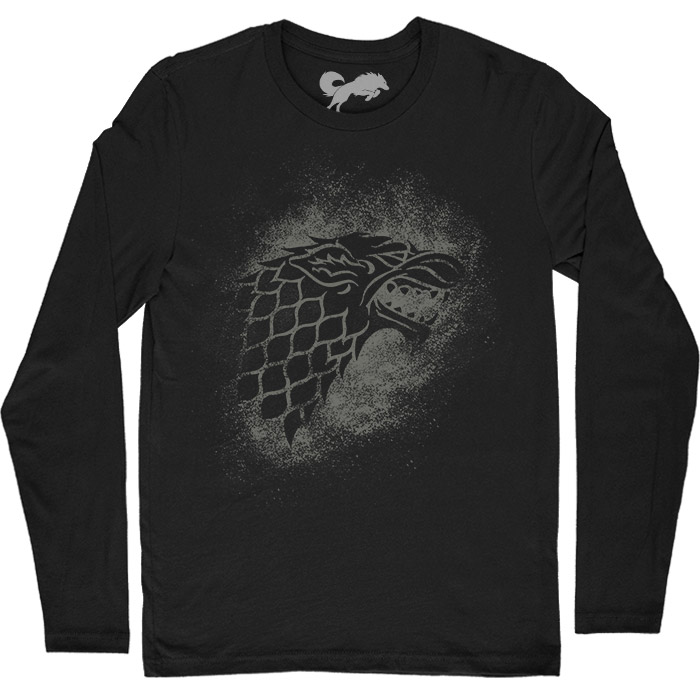 House Stark Sigil Splatter - Game Of Thrones Official Full Sleeve T-shirt 