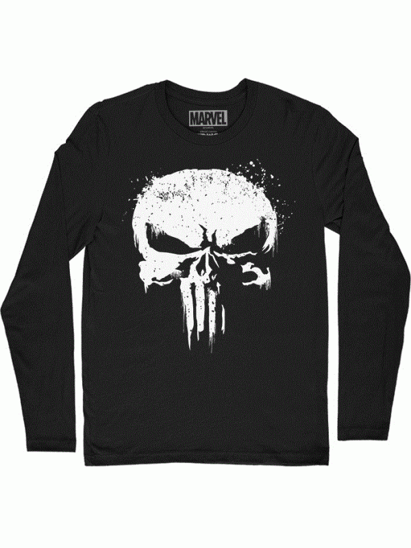 Punisher Skull (Glow In The Dark) - Marvel Official Full Sleeve T-shirt