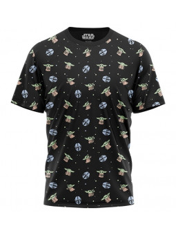 Mando & Grogu Pattern - Star Wars Official T-shirt