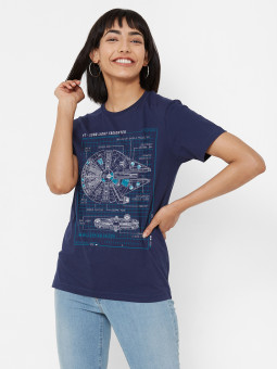 Millennium Falcon Blueprint - Star Wars Official T-shirt