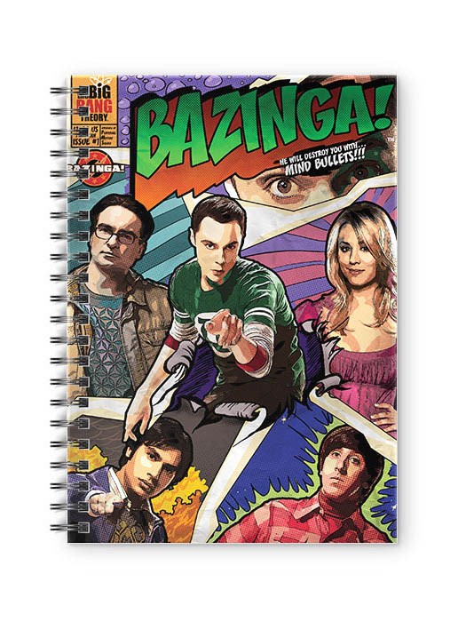 Bazinga Comic - The Big Bang Theory Official Spiral Notebook