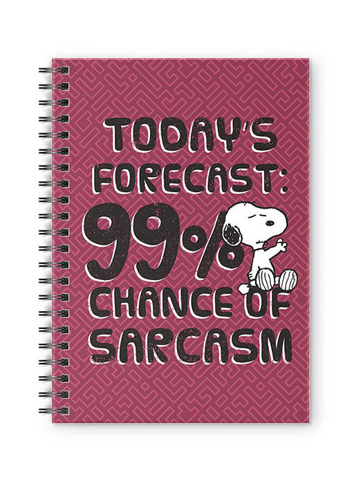 99% Chance Of Sarcasm - Peanuts Official Spiral Notebook