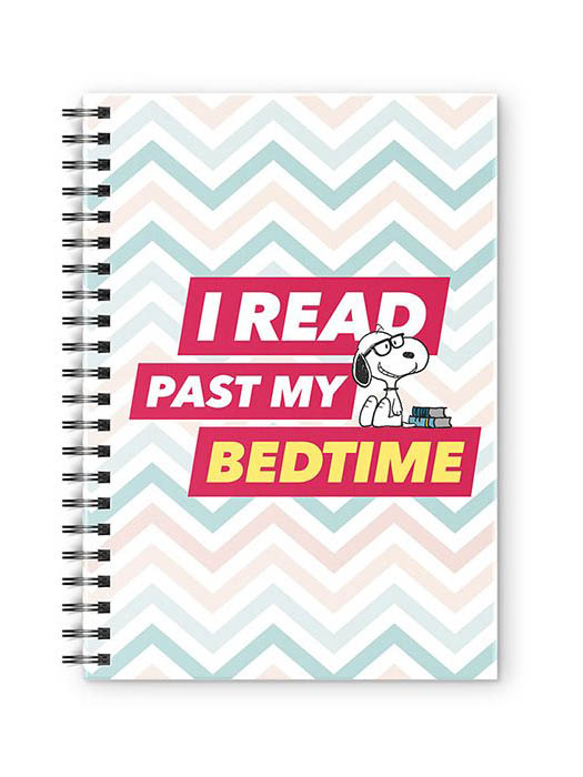 I Read Past My Bedtime - Peanuts Official Spiral Notebook