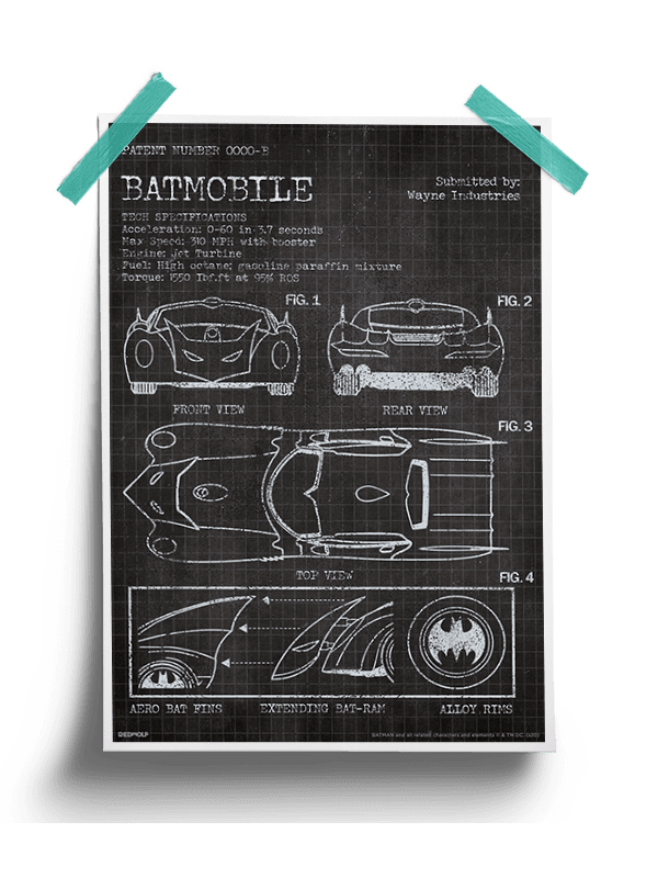 Batmobile Specs - Batman Official Poster