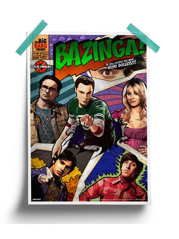 Bazinga Comic - The Big Bang Theory Official Poster