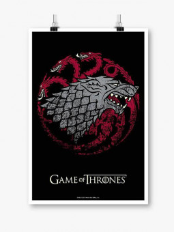 Fire, Blood and Ice - Game Of Thrones Official Poster