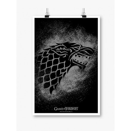 House Stark Sigil Splatter - Game Of Thrones Official Poster
