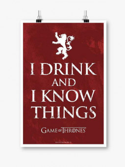 I Drink and I Know Things: Red - Game Of Thrones Official Poster