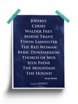Arya's List - Game Of Thrones Official Poster