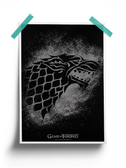 House Stark Sigil Splatter - Game Of Thrones Official Poster