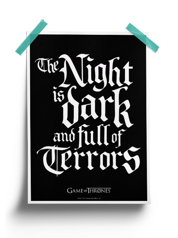 The Night Is Dark: Black - Game Of Thrones Official Poster