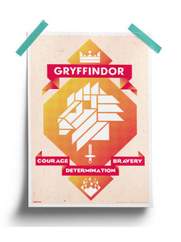 Gryffindor Brutalist - Harry Potter Official Poster