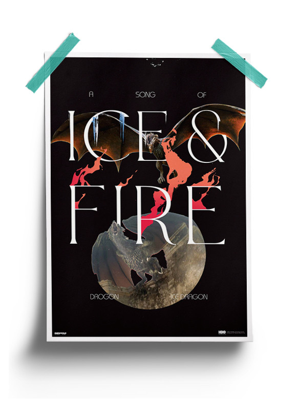 Ice & Fire - Game Of Thrones Official Poster