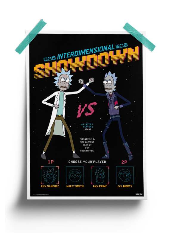 Interdimensional Showdown - Rick And Morty Official Poster