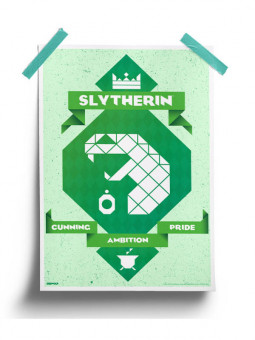 Slytherin Brutalist - Harry Potter Official Poster