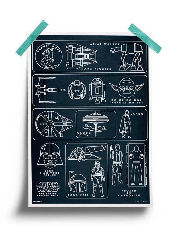 Empire Strikes Back Pictogram - Star Wars Official Poster
