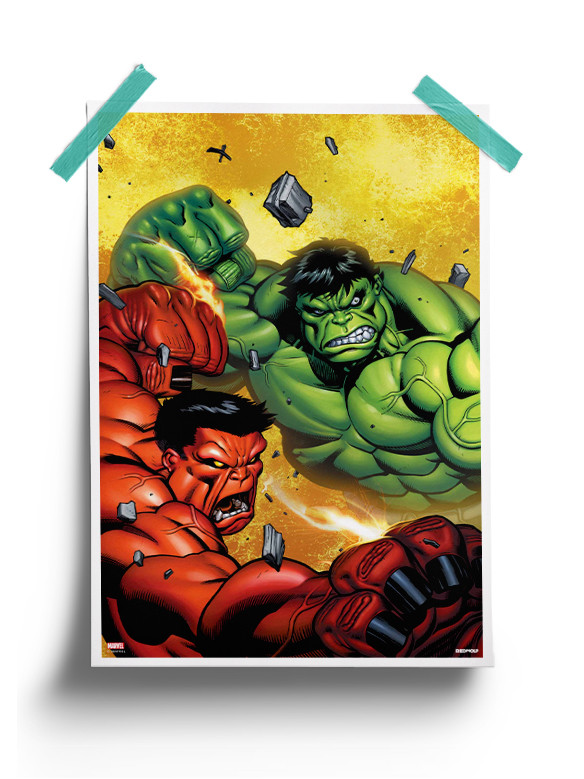 The Incredible Hulk Vs Red Hulk - Marvel Official Poster