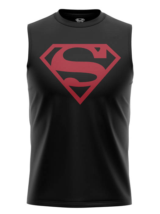 Black Superman Logo - Superman Official Sleeveless T-shirt