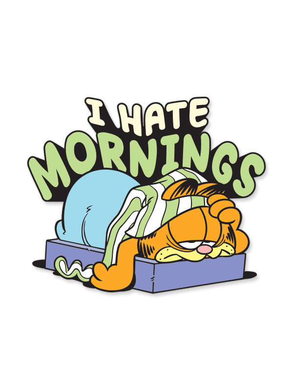 I Hate Mornings - Garfield Official Sticker