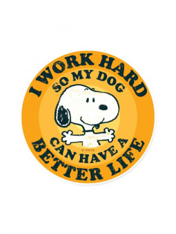 I Work Hard - Peanuts Official Sticker