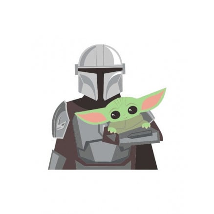 Mando And Baby Yoda - Star Wars Official Sticker