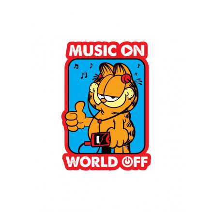 Music On - Garfield Official Sticker