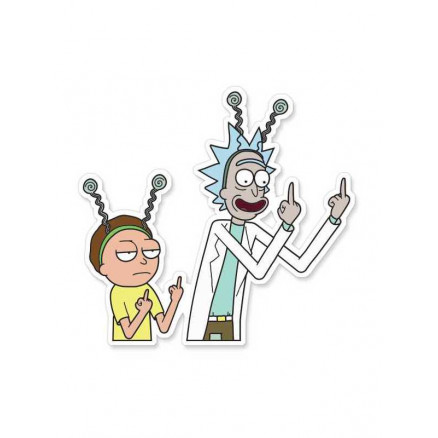 Flip Off - Rick And Morty Official Sticker