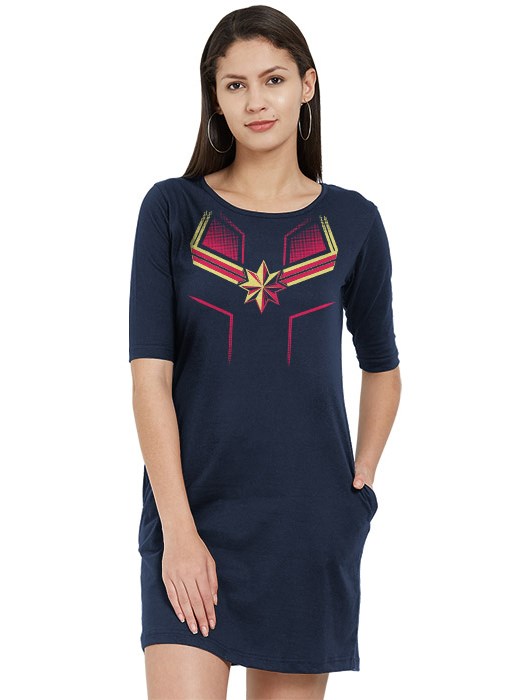 Captain Marvel Suit - Marvel Official T-shirt Dress