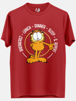 Breakfast Lunch Dinner Sleep & Repeat - Garfield Official T-shirt