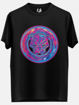 Black Panther: Neon Logo - Marvel Official T-shirt