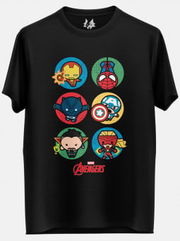 Avengers Lineup: Chibi - Marvel Official T-shirt