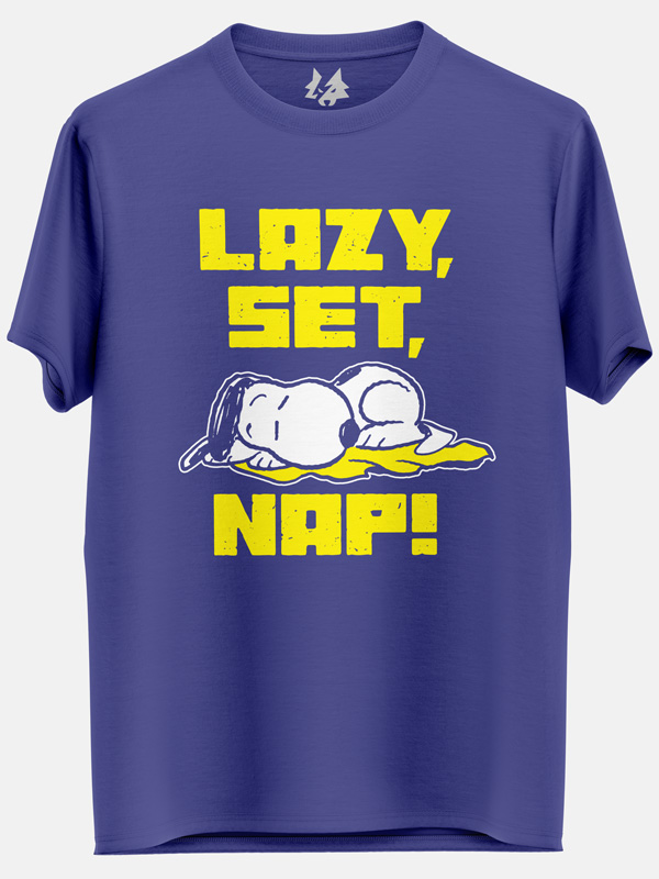 Lazy, Set, Nap! - Peanuts Official T-shirt